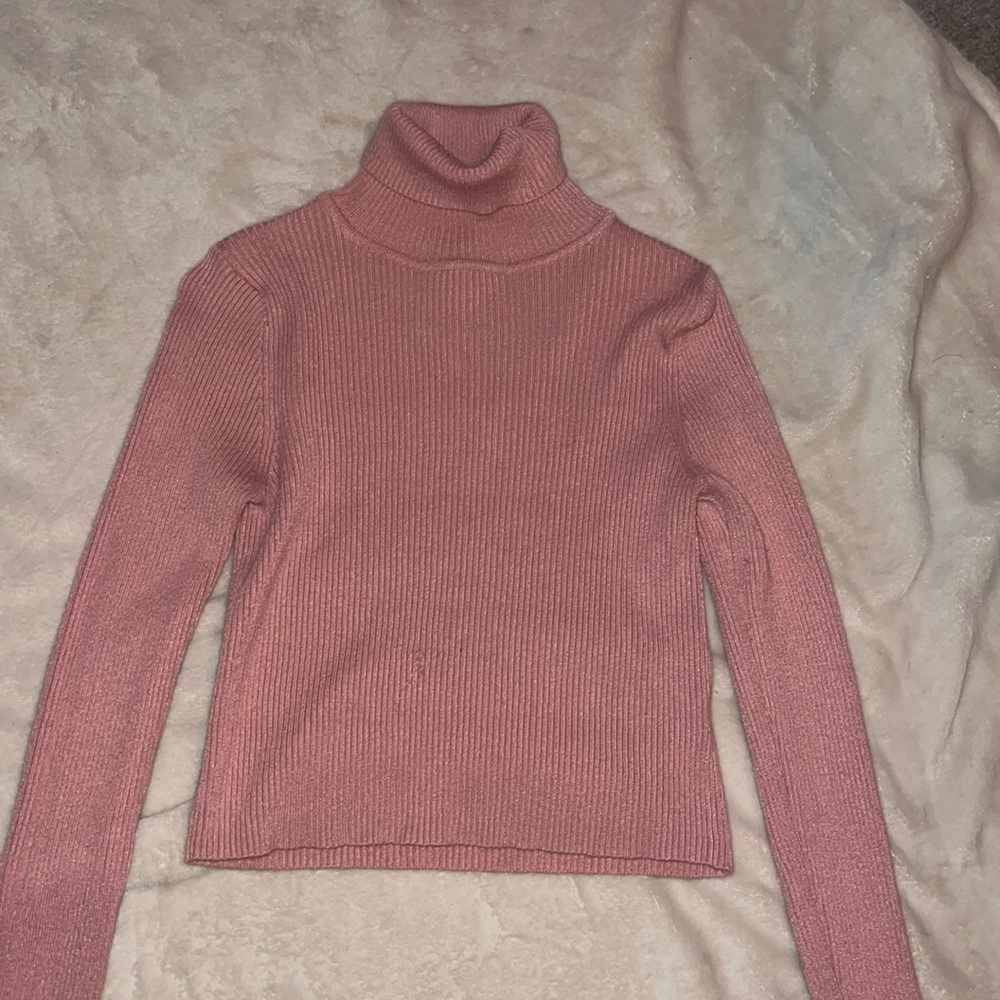 Cute turtle neck long sleeve crop top